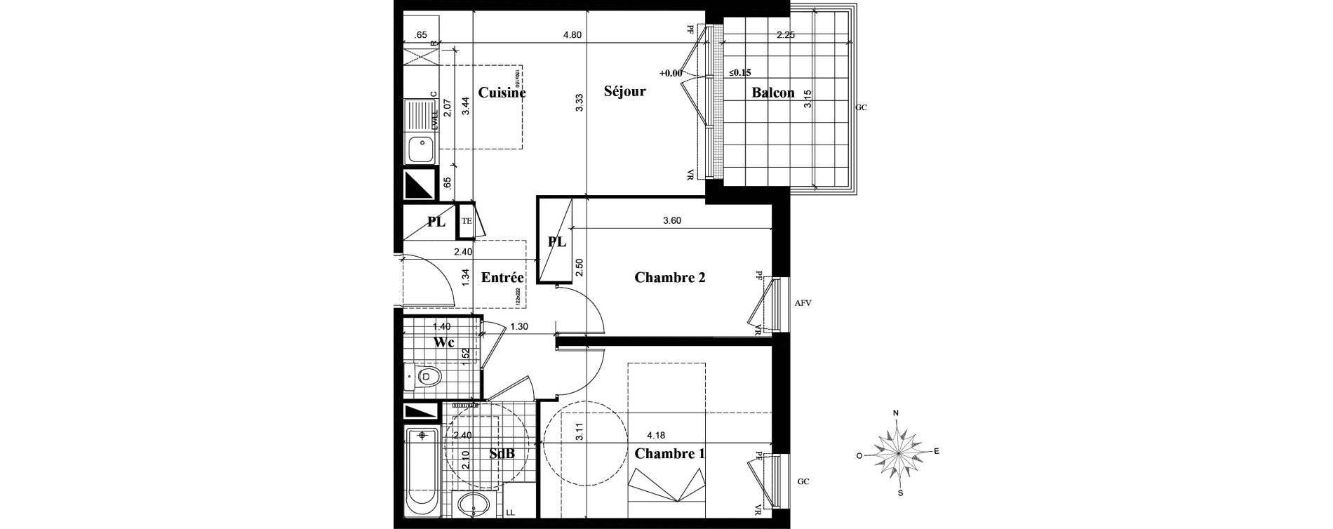 Appartement T3 de 54,24 m2 &agrave; Longjumeau Centre