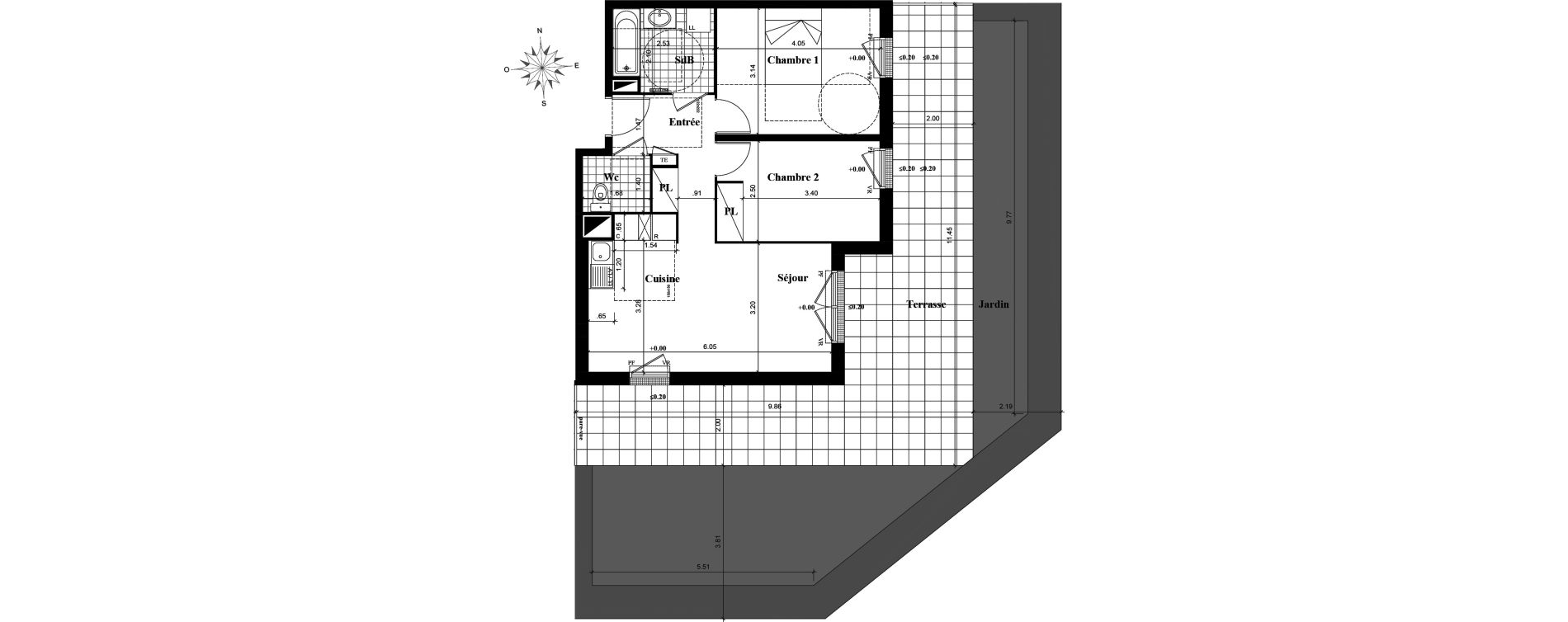 Appartement T3 de 57,23 m2 &agrave; Longjumeau Centre
