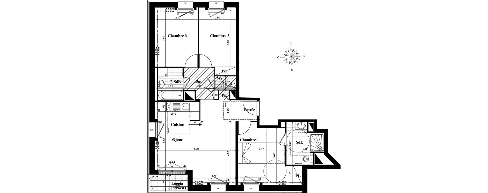 Appartement T4 de 77,42 m2 &agrave; Longjumeau Centre