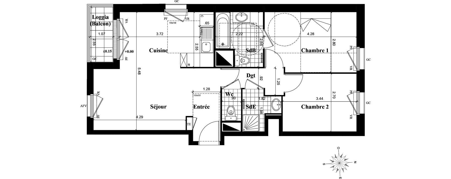 Appartement T3 de 61,50 m2 &agrave; Longjumeau Centre