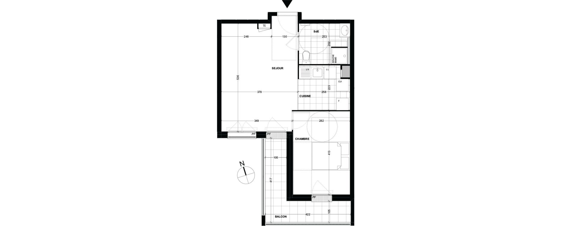 Appartement T2 de 42,40 m2 &agrave; Longjumeau Centre