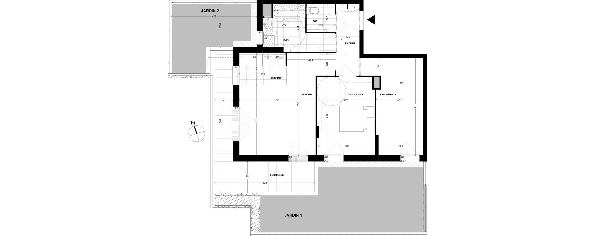 Appartement T3 de 61,40 m2 &agrave; Longjumeau Centre