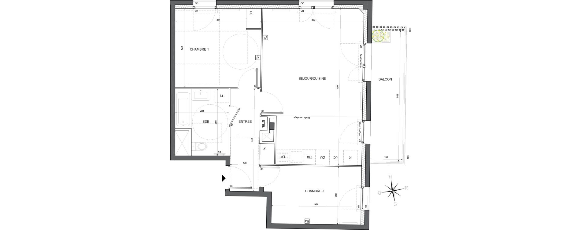 Appartement T3 de 62,32 m2 &agrave; Massy Vilgenis