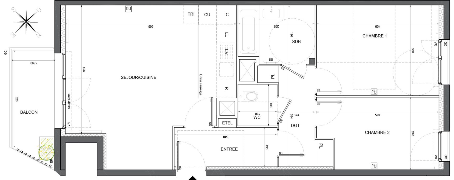 Appartement T3 de 62,81 m2 &agrave; Massy Vilgenis