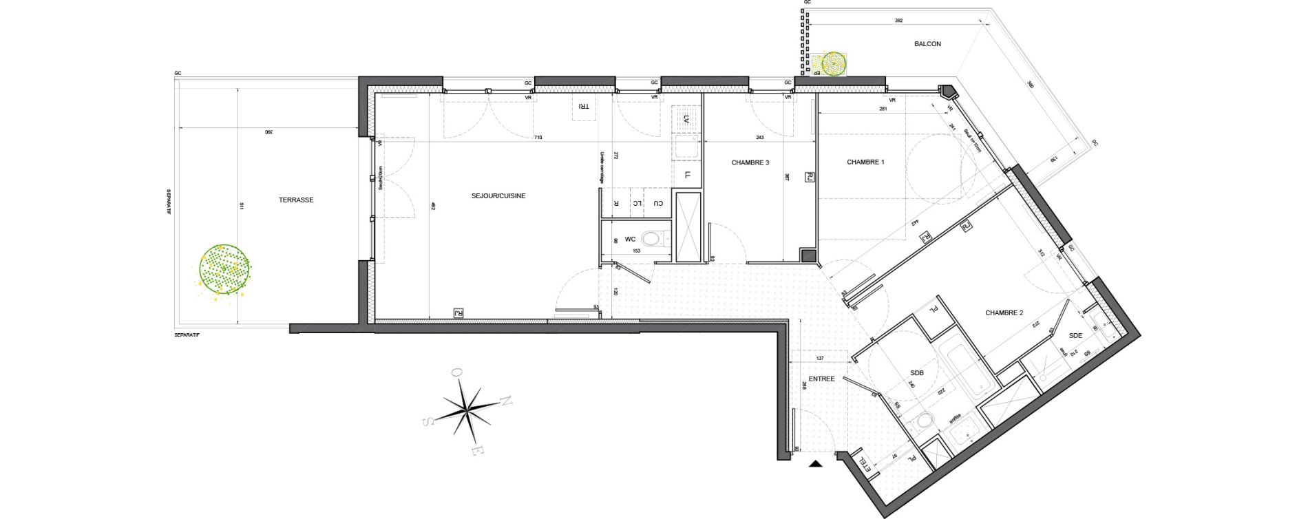 Appartement T4 de 83,42 m2 &agrave; Massy Vilgenis