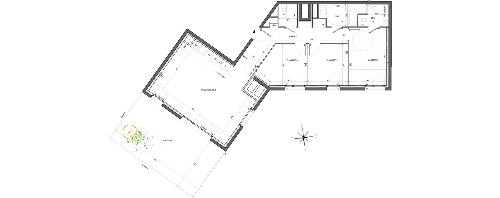 Appartement T4 de 89,06 m2 &agrave; Massy Vilgenis