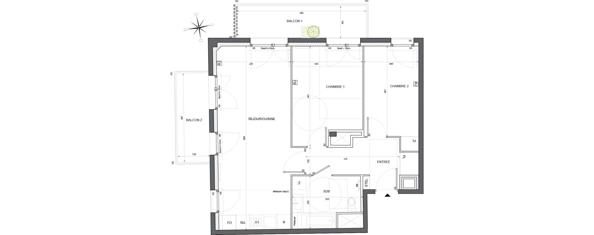 Appartement T3 de 63,05 m2 &agrave; Massy Vilgenis