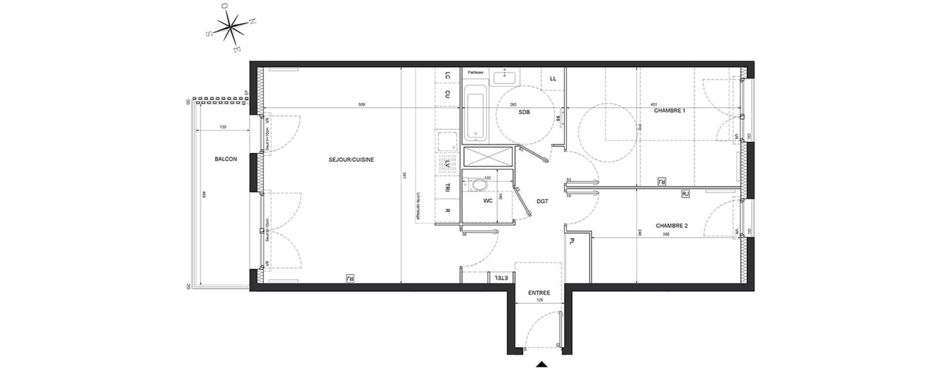 Appartement T3 de 69,26 m2 &agrave; Massy Vilgenis