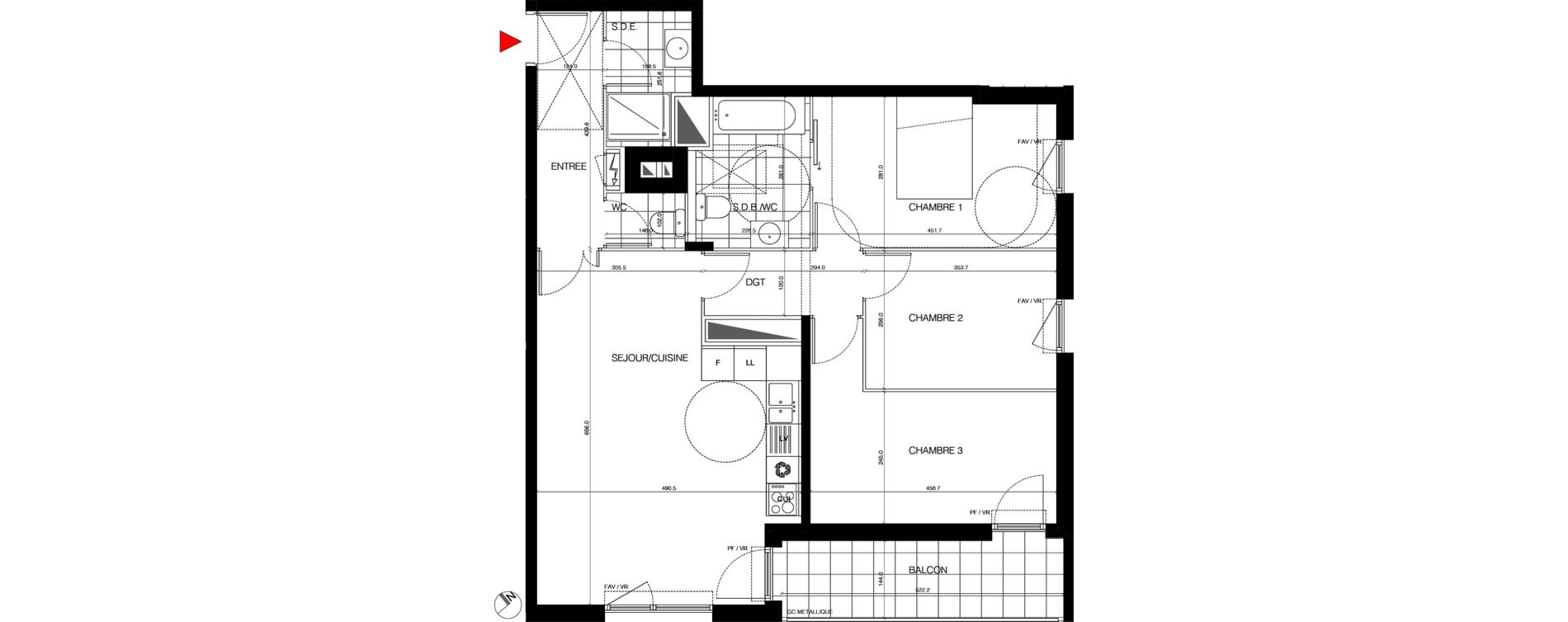 Appartement T4 de 81,65 m2 &agrave; Massy Opera ii