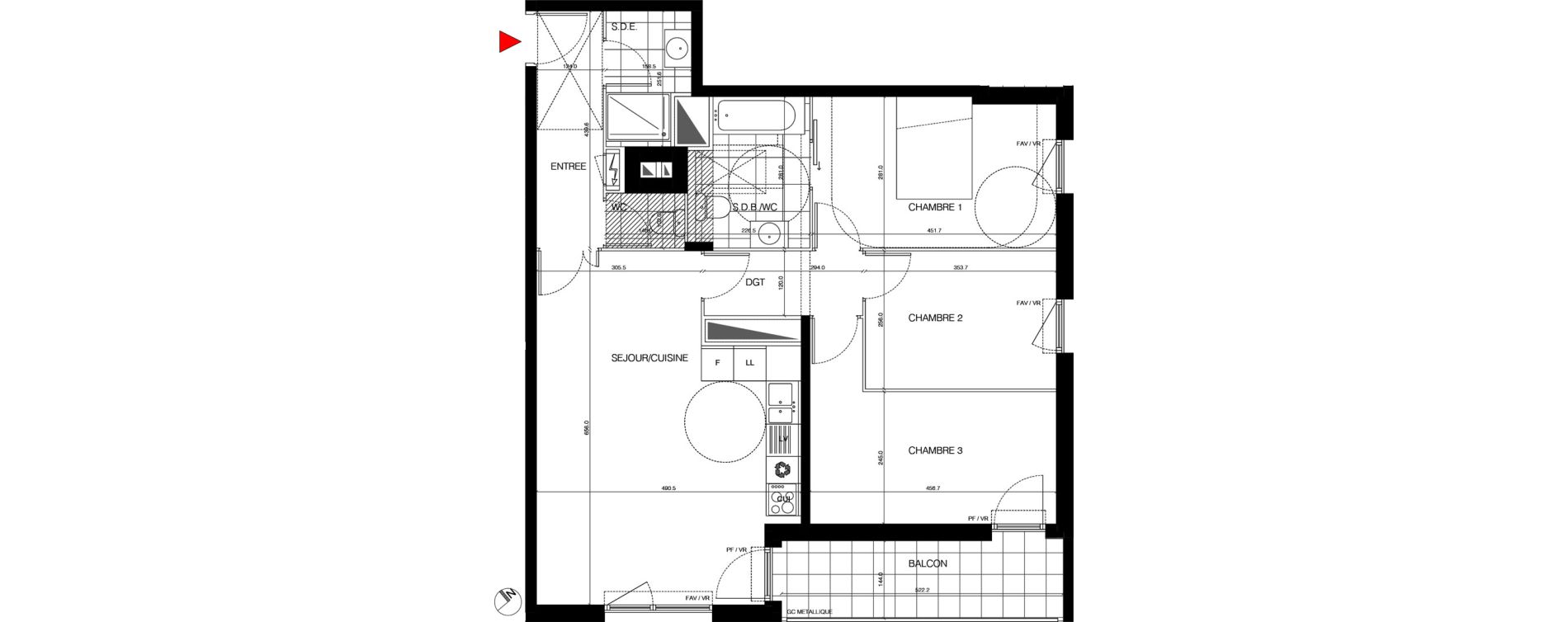 Appartement T4 de 81,65 m2 &agrave; Massy Opera ii