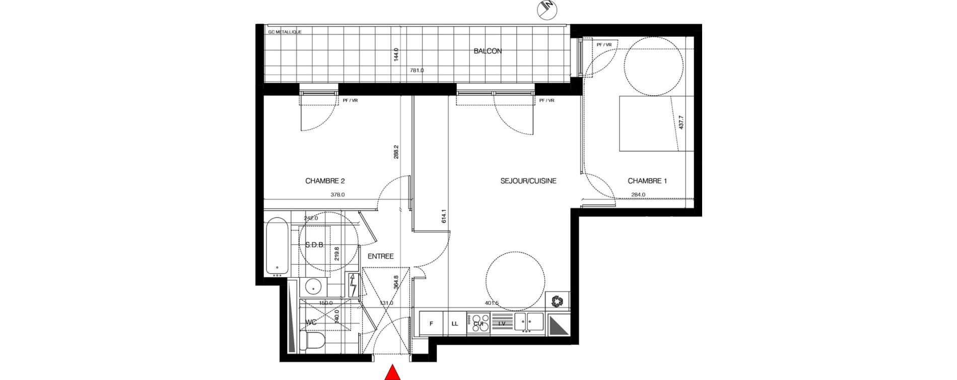 Appartement T3 de 59,80 m2 &agrave; Massy Opera ii