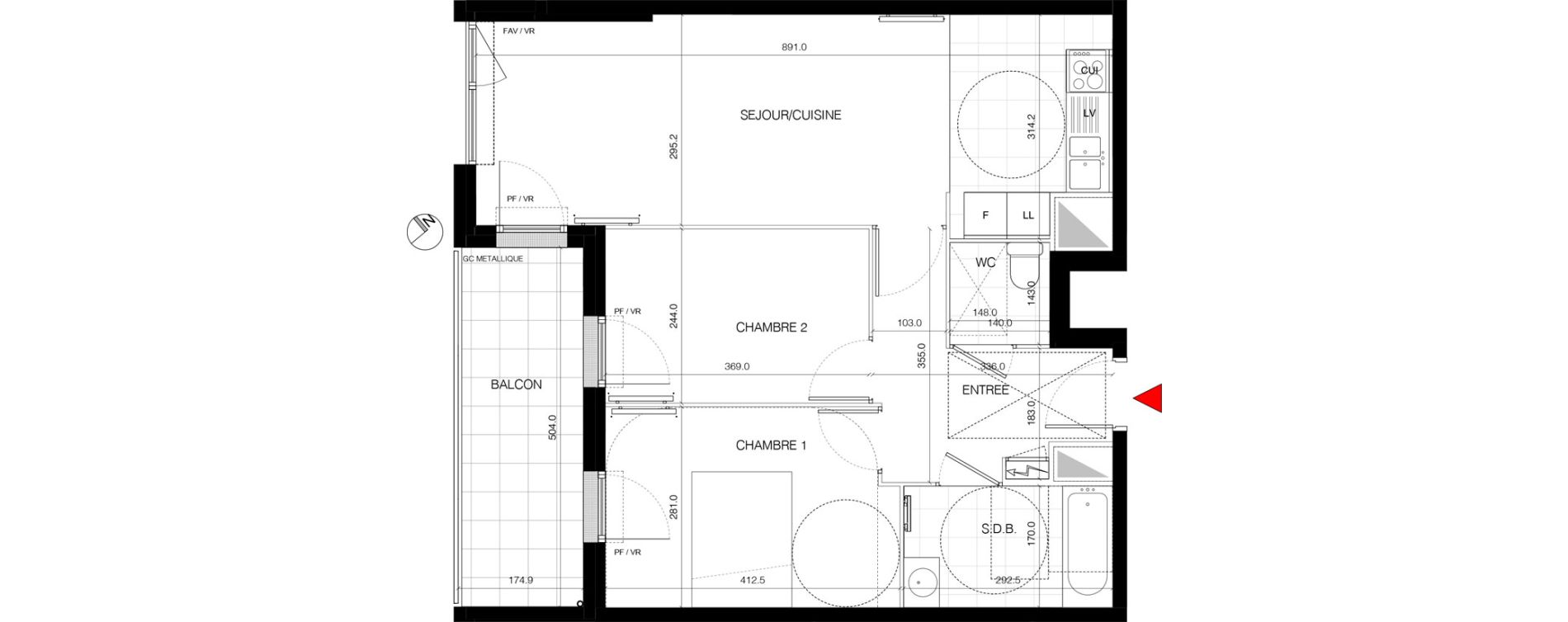 Appartement T3 de 60,27 m2 &agrave; Massy Opera ii