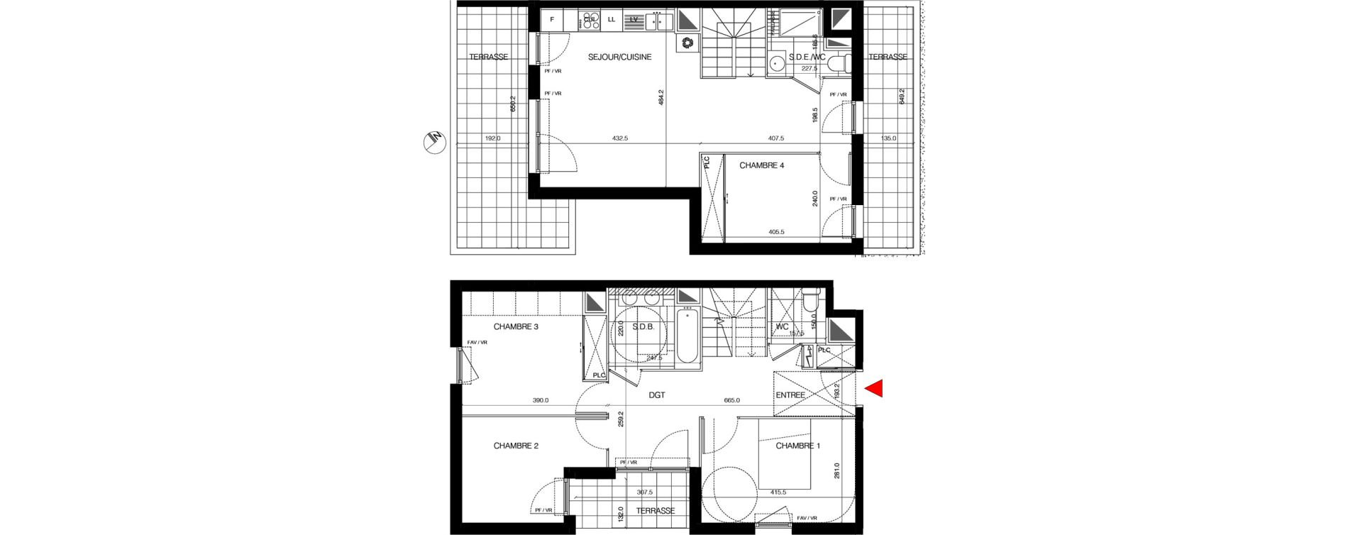 Duplex T5 de 97,27 m2 &agrave; Massy Opera ii