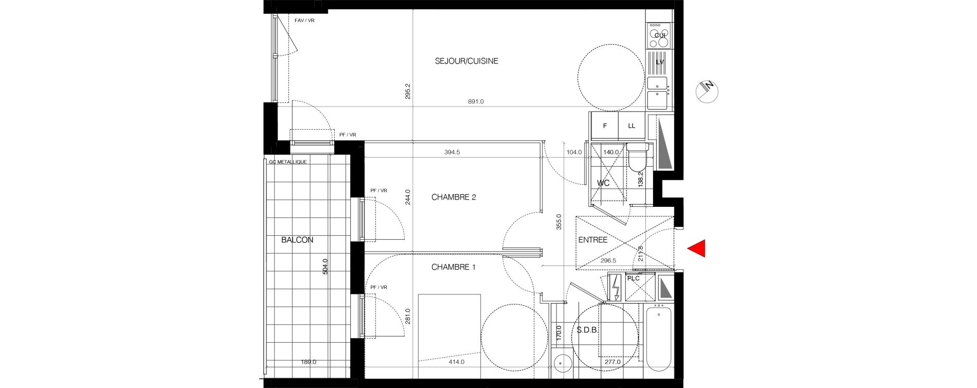 Appartement T3 de 60,66 m2 &agrave; Massy Opera ii