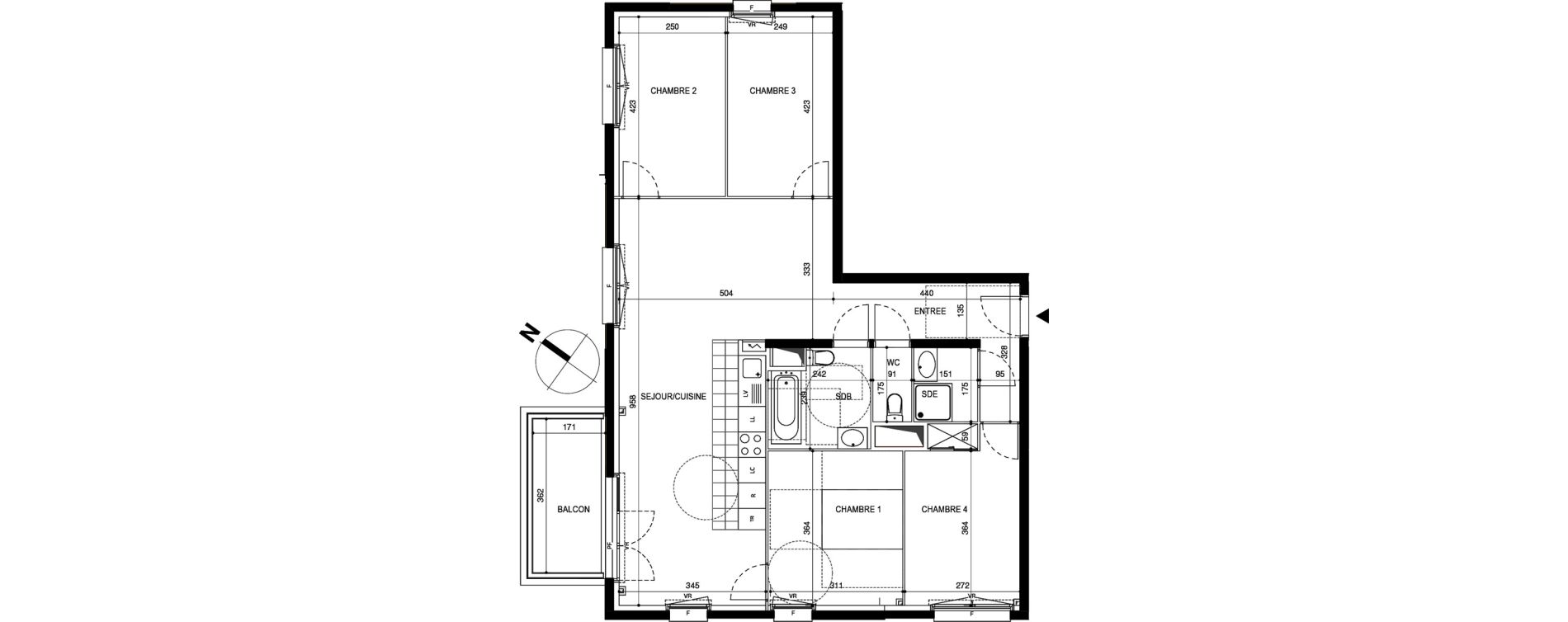 Appartement T5 de 99,30 m2 &agrave; Massy Atlantis