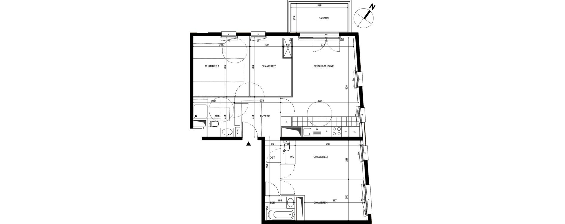 Appartement T5 de 86,50 m2 &agrave; Massy Atlantis
