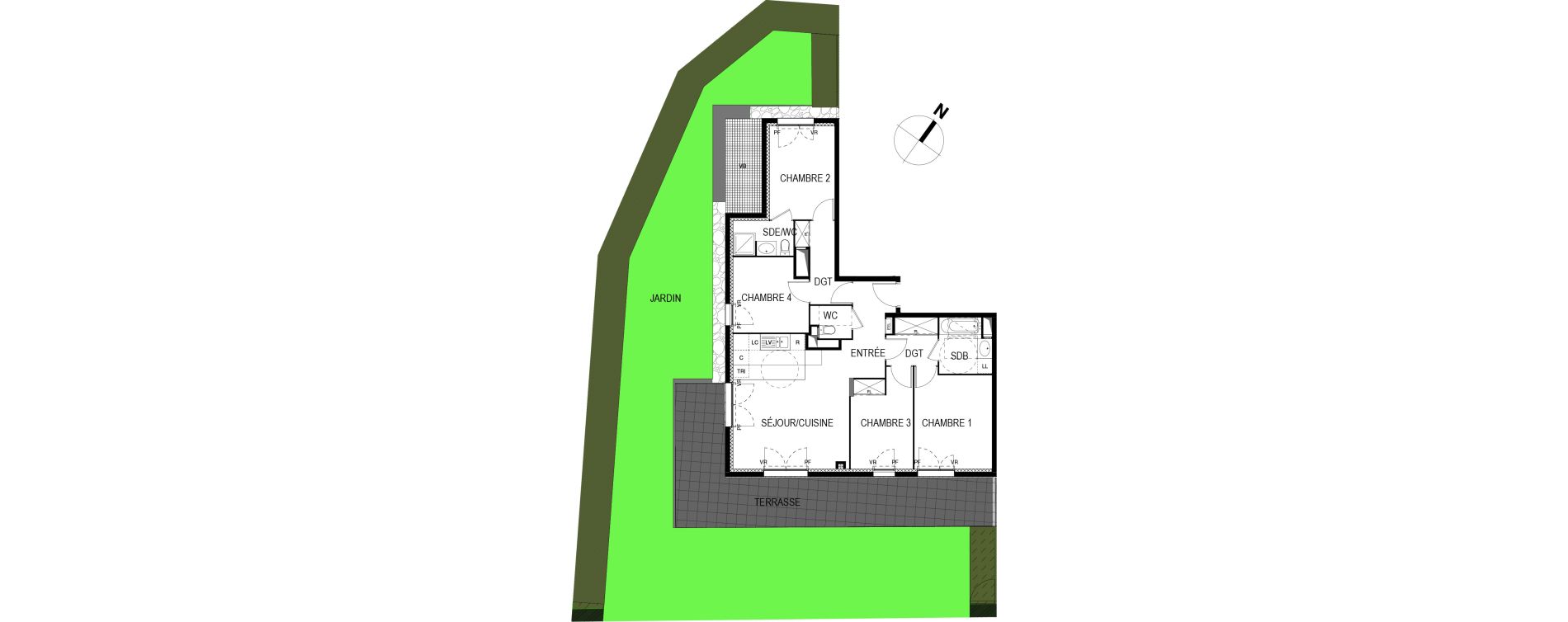 Appartement T5 de 89,60 m2 &agrave; Massy Atlantis