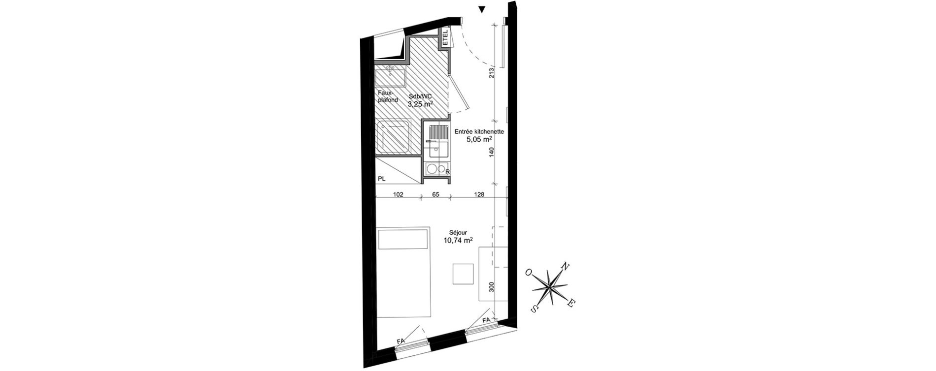 Appartement T1 de 19,04 m2 &agrave; Massy Atlantis