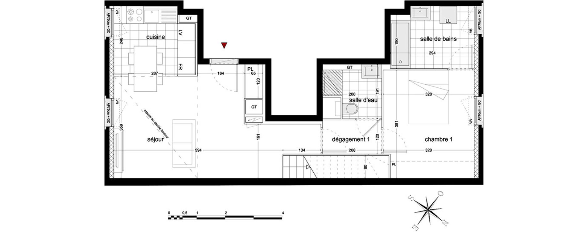 Appartement T3 de 68,02 m2 &agrave; Massy Atlantis