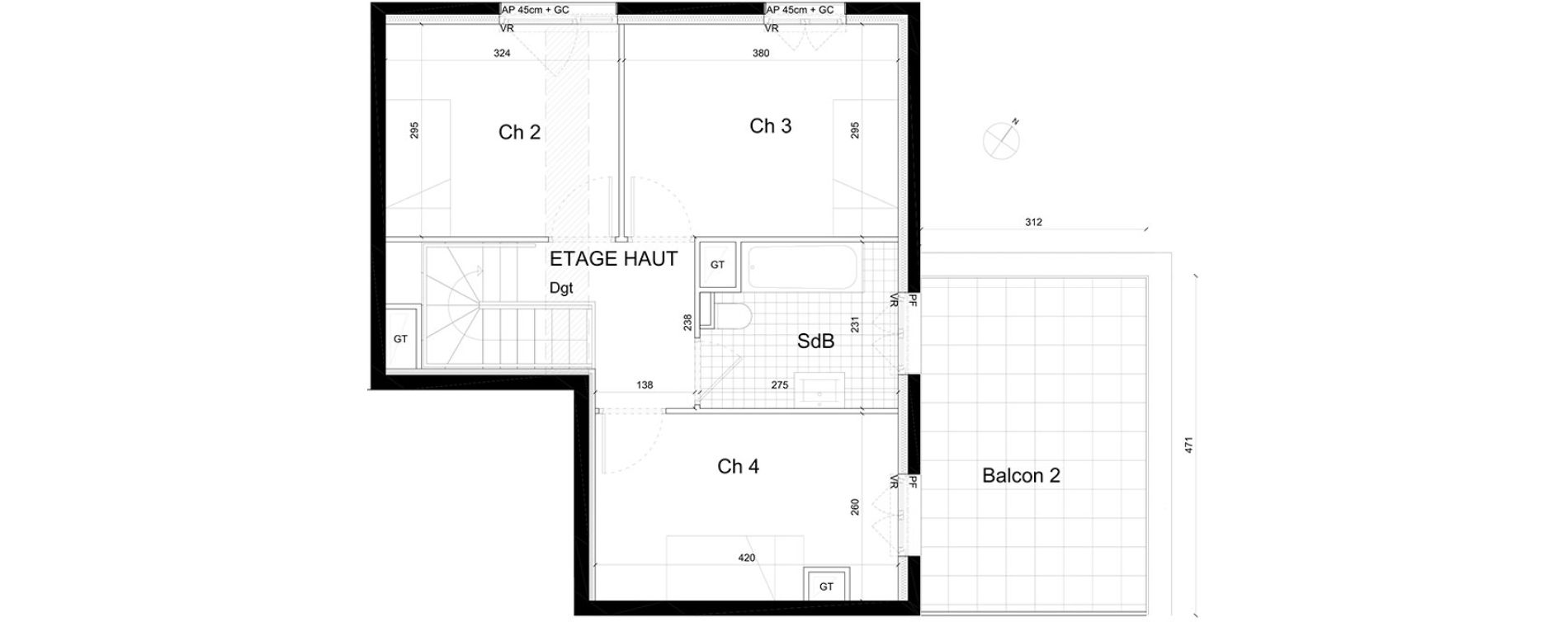 Duplex T5 de 99,48 m2 &agrave; Massy Atlantis
