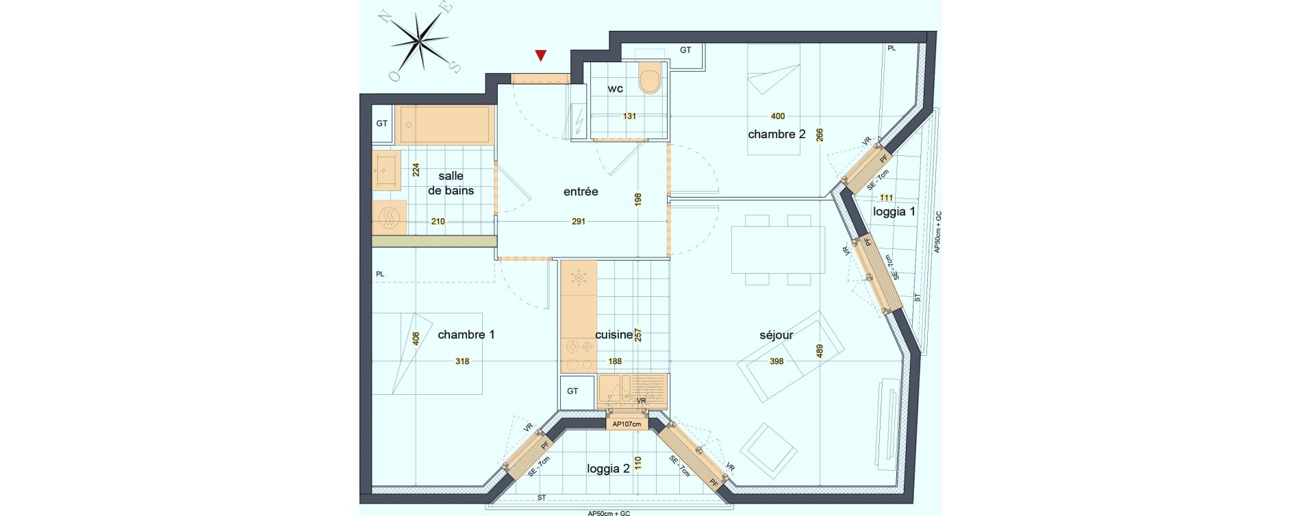 Appartement T3 de 56,25 m2 &agrave; Massy Atlantis