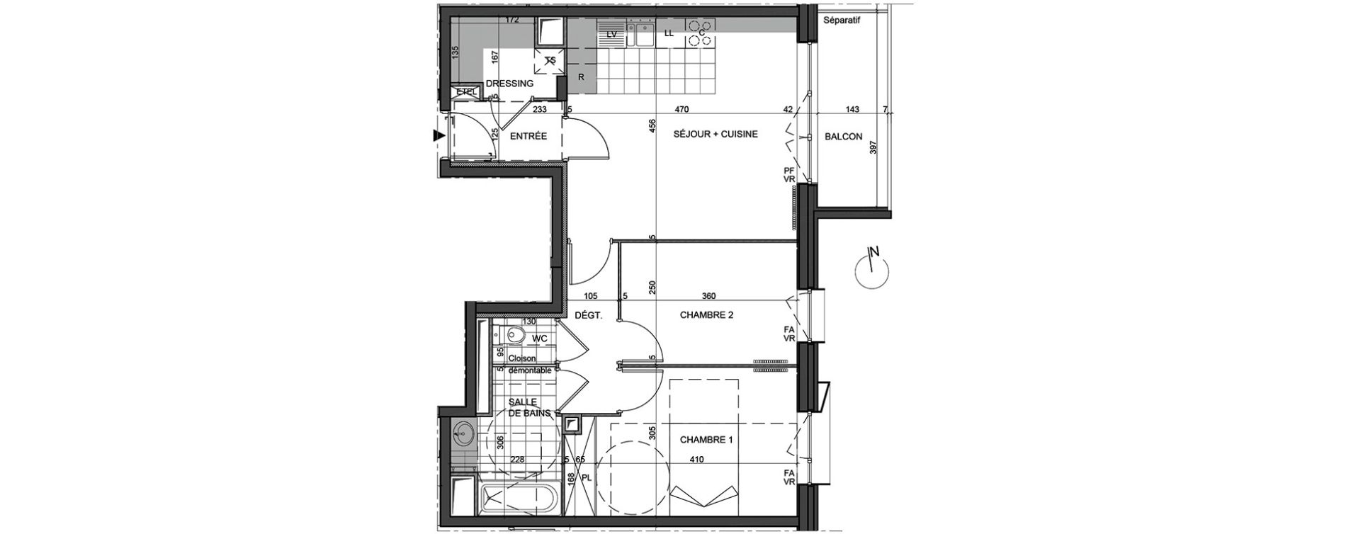 Appartement T3 de 60,48 m2 &agrave; Massy Vilgenis