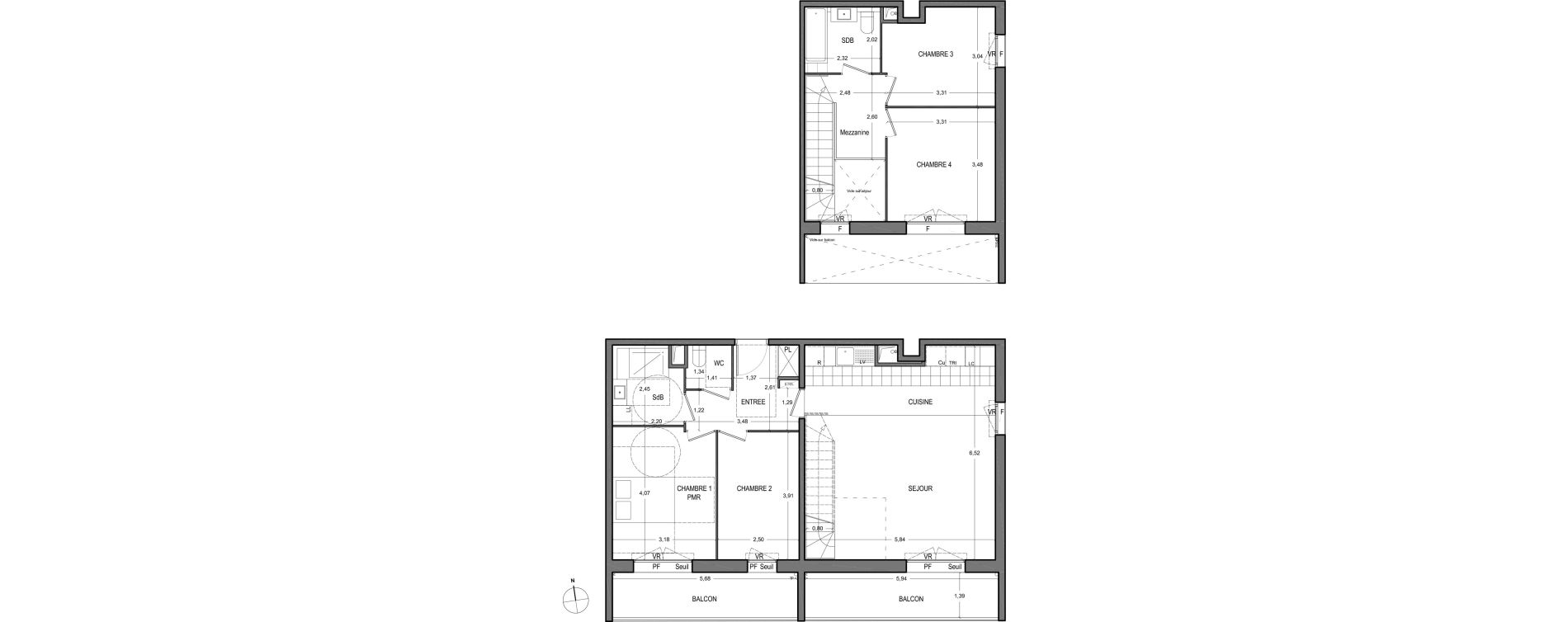 Duplex T5 de 101,10 m2 &agrave; Massy Vilgenis