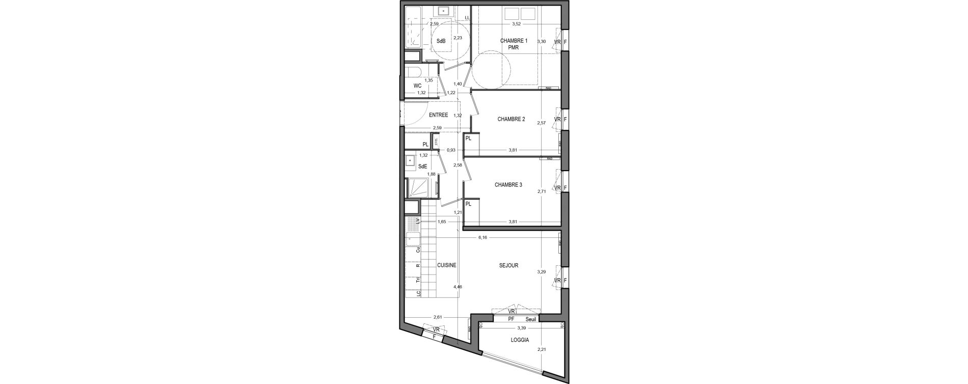 Appartement T4 de 73,50 m2 &agrave; Massy Vilgenis