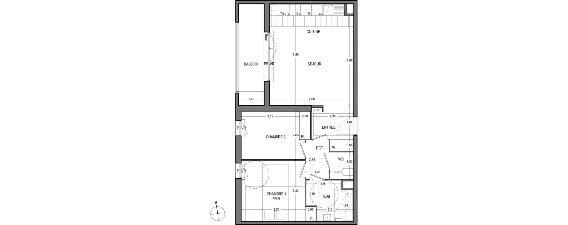Appartement T3 de 61,80 m2 &agrave; Massy Vilgenis