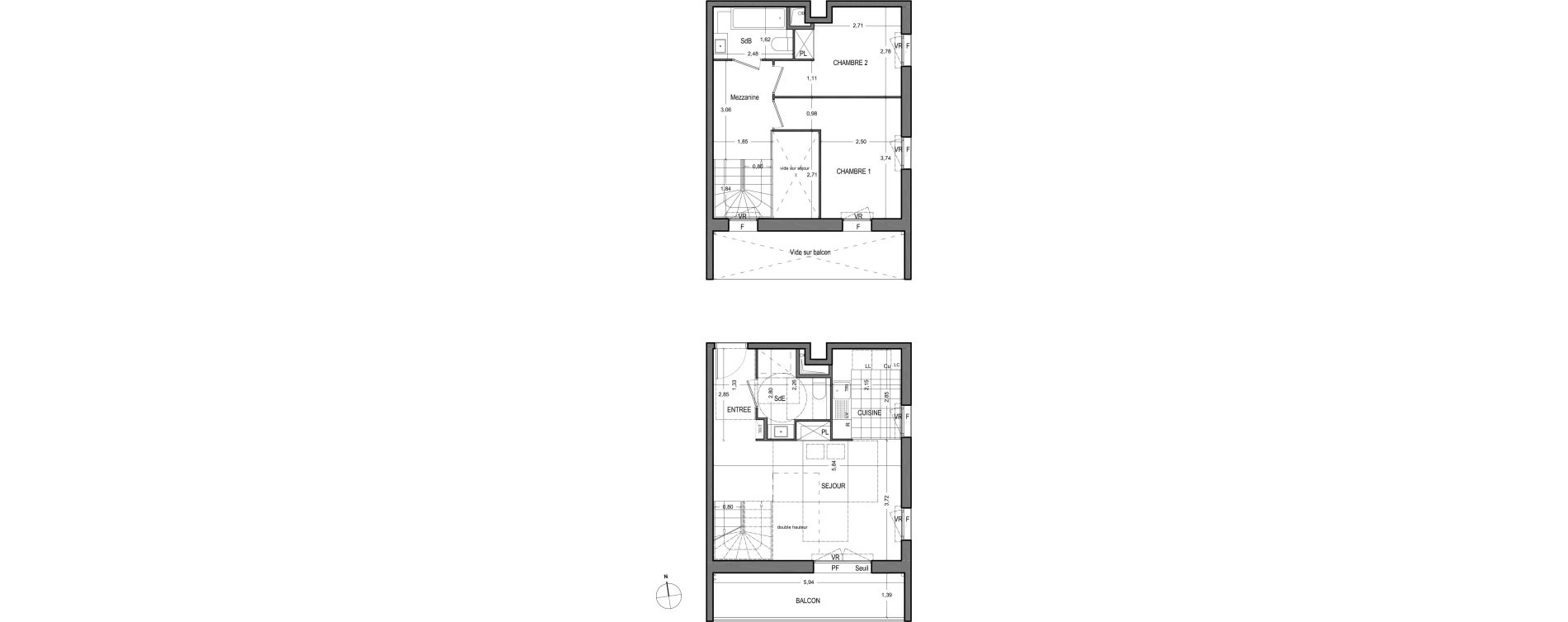 Duplex T3 de 63,40 m2 &agrave; Massy Vilgenis