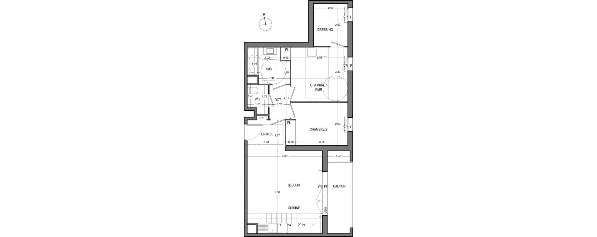Appartement T3 de 64,20 m2 &agrave; Massy Vilgenis