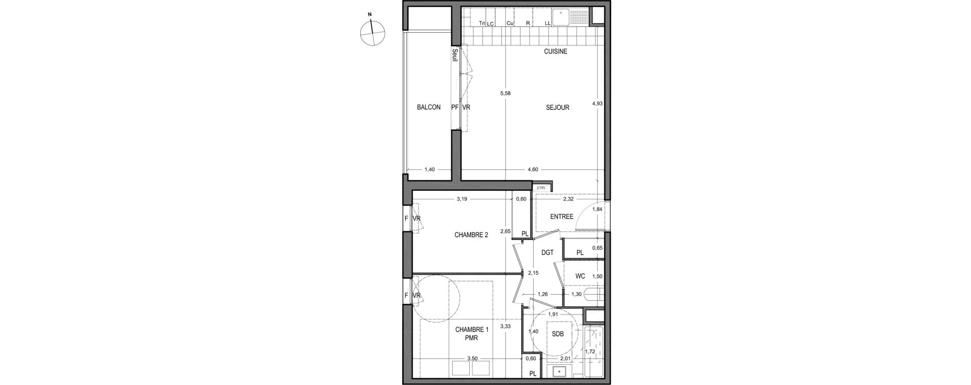 Appartement T3 de 61,80 m2 &agrave; Massy Vilgenis