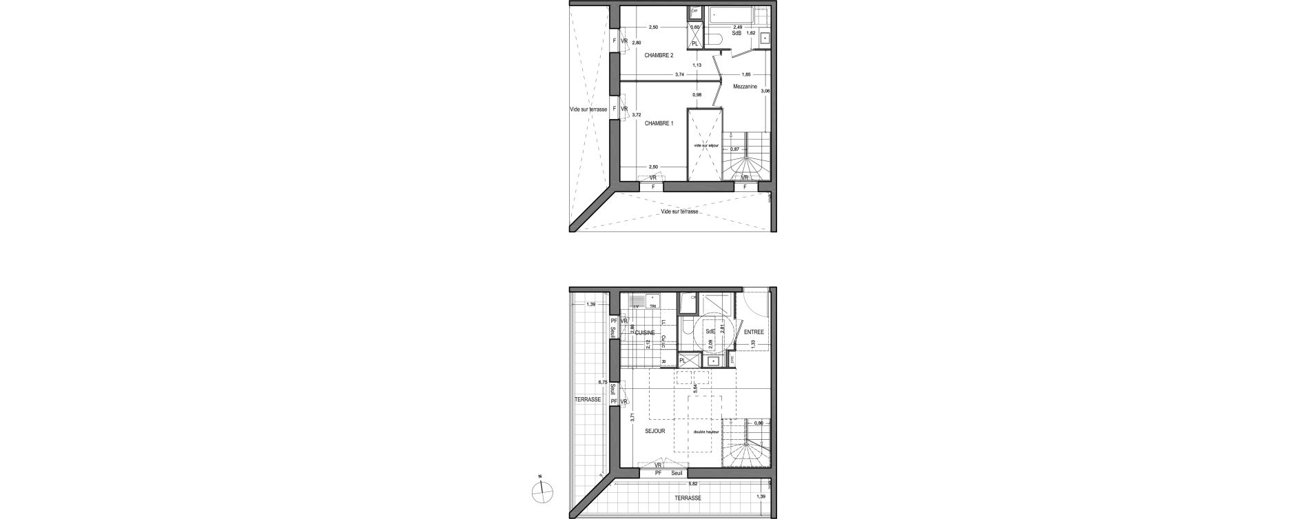 Duplex T3 de 62,50 m2 &agrave; Massy Vilgenis
