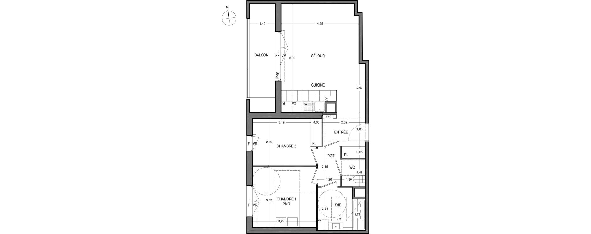 Appartement T3 de 61,50 m2 &agrave; Massy Vilgenis