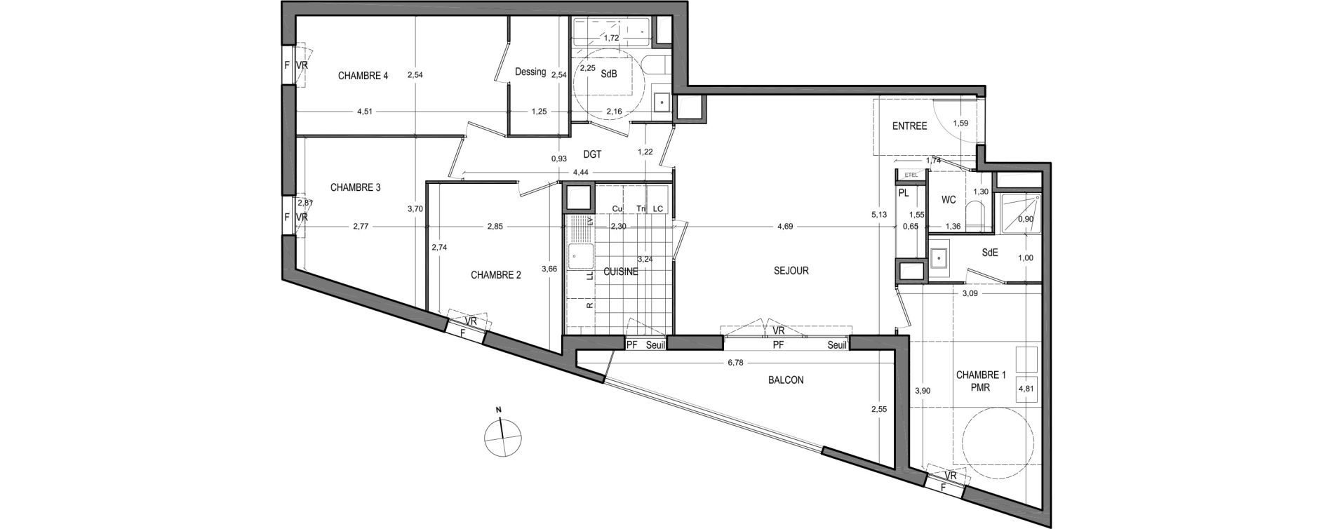 Appartement T5 de 95,10 m2 &agrave; Massy Vilgenis