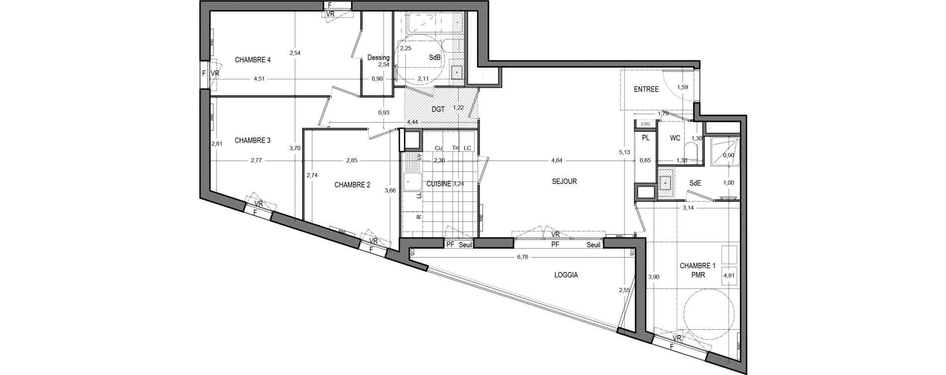 Appartement T5 de 94,50 m2 &agrave; Massy Vilgenis