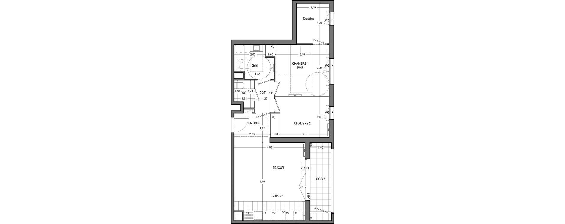 Appartement T3 de 64,20 m2 &agrave; Massy Vilgenis