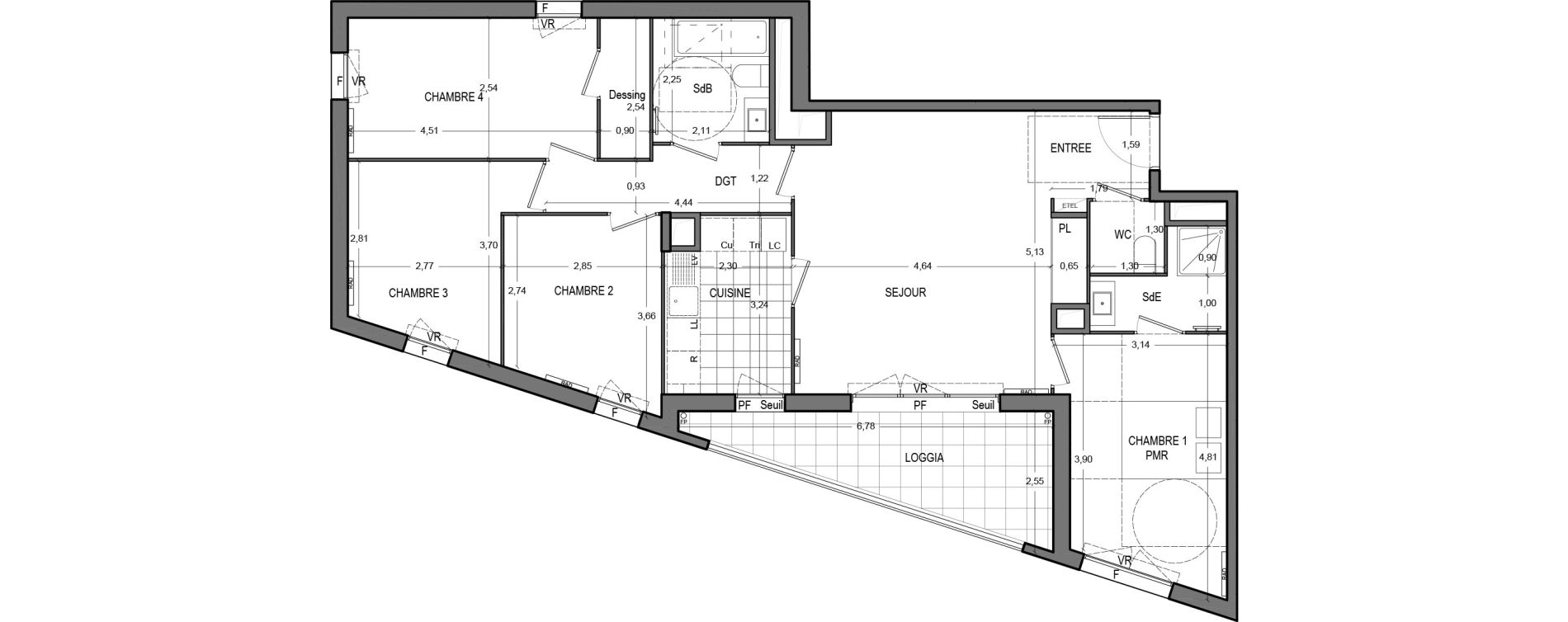 Appartement T5 de 94,50 m2 &agrave; Massy Vilgenis
