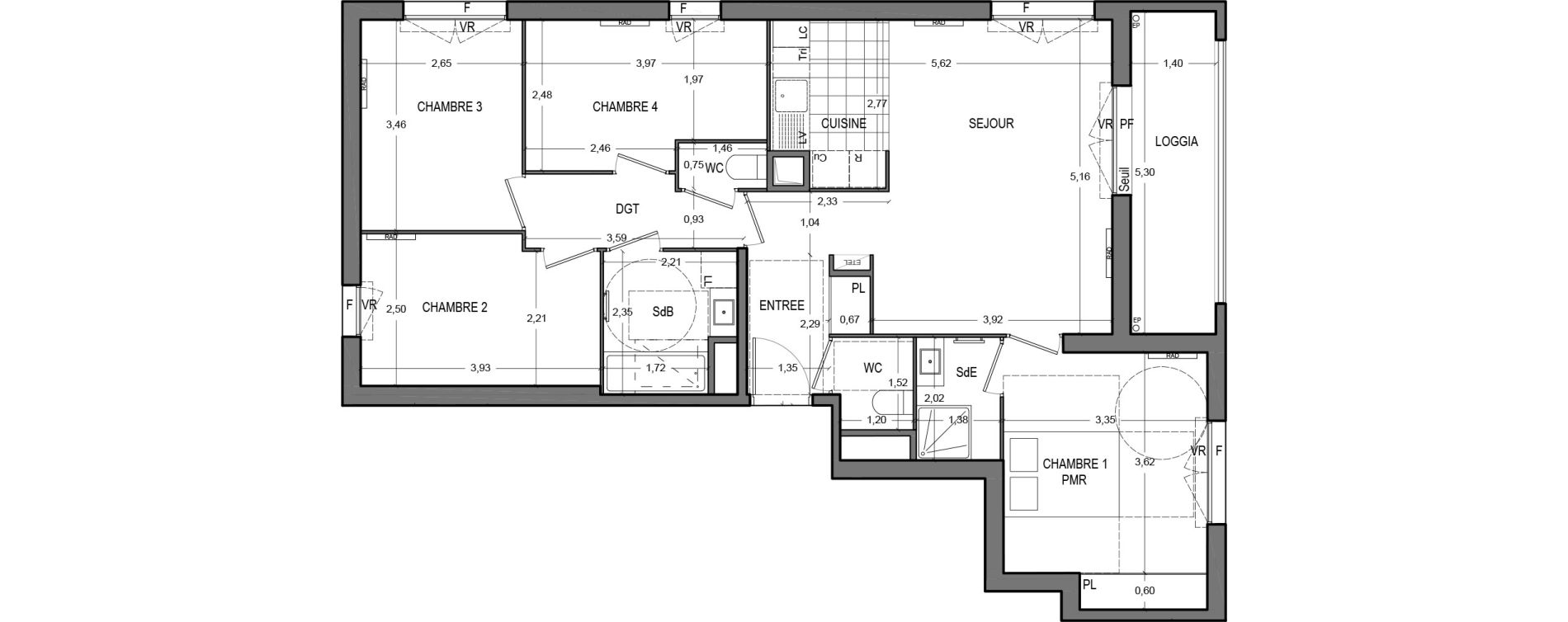 Appartement T5 de 86,20 m2 &agrave; Massy Vilgenis