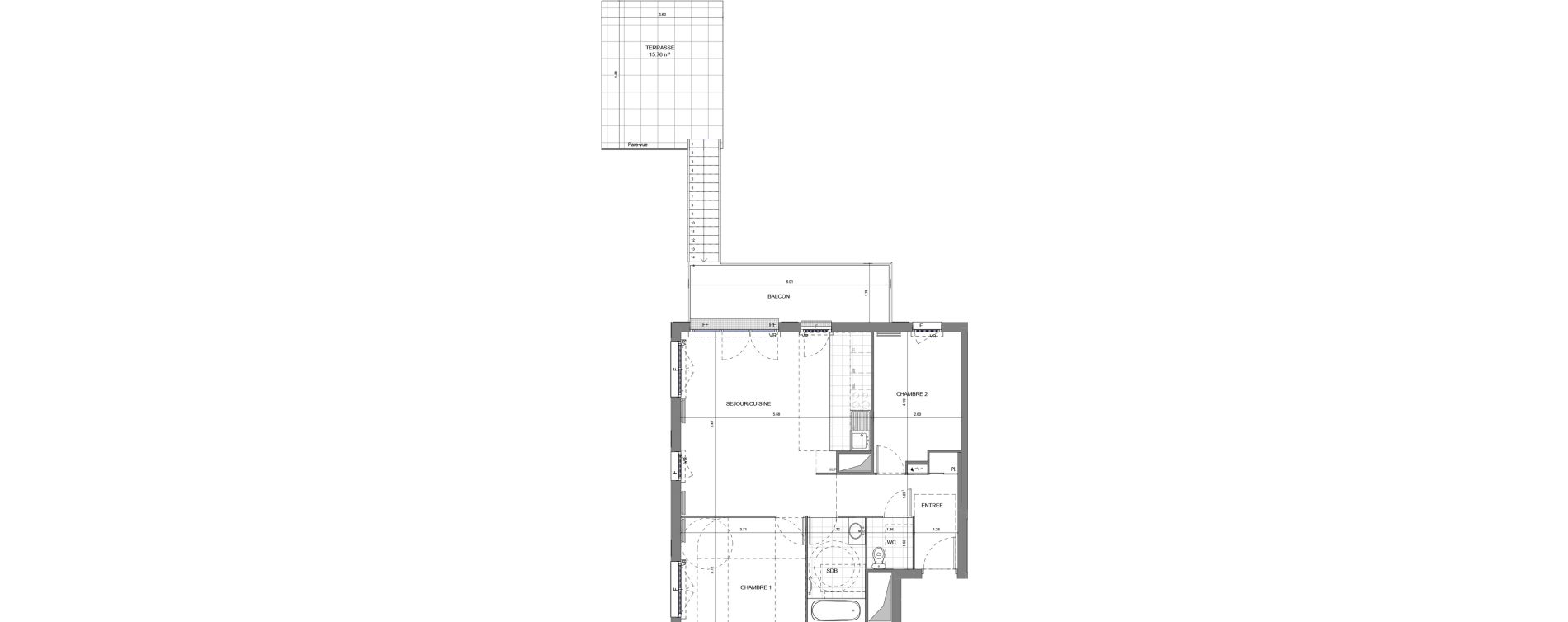 Appartement T3 de 64,99 m2 &agrave; Massy Vilgenis