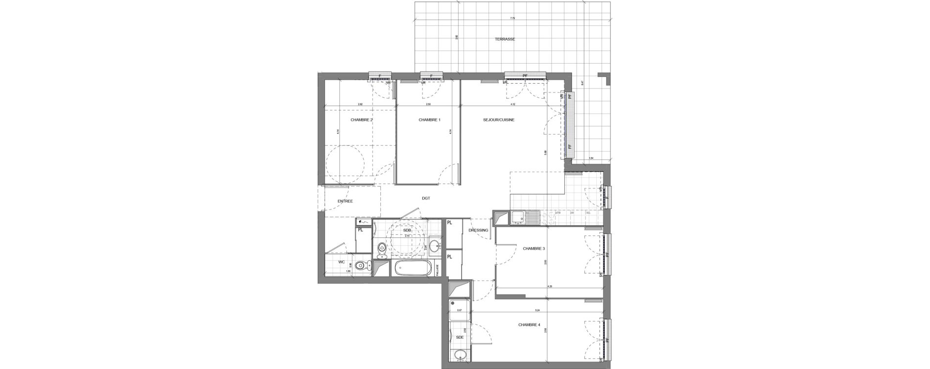 Appartement T5 de 98,00 m2 &agrave; Massy Vilgenis