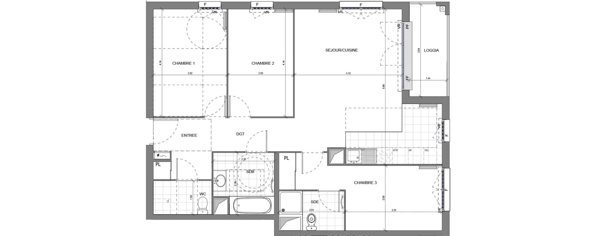 Appartement T4 de 82,76 m2 &agrave; Massy Vilgenis