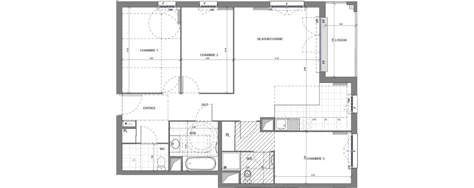 Appartement T4 de 82,20 m2 &agrave; Massy Vilgenis