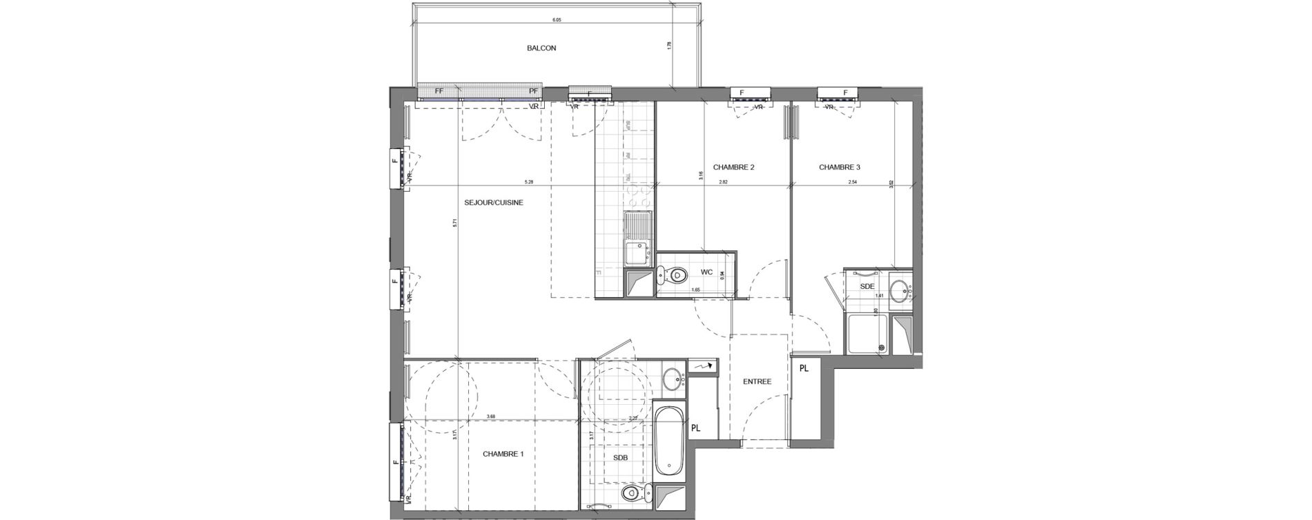 Appartement T4 de 79,15 m2 &agrave; Massy Vilgenis