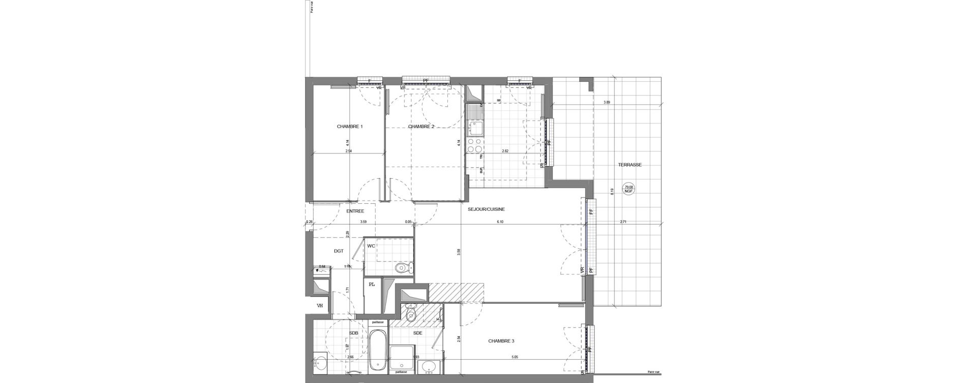Appartement T4 de 89,84 m2 &agrave; Massy Vilgenis