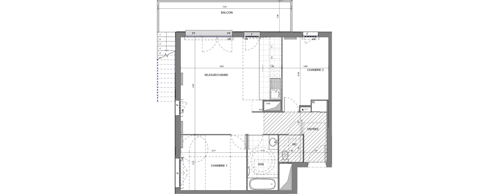 Appartement T3 de 64,99 m2 &agrave; Massy Vilgenis