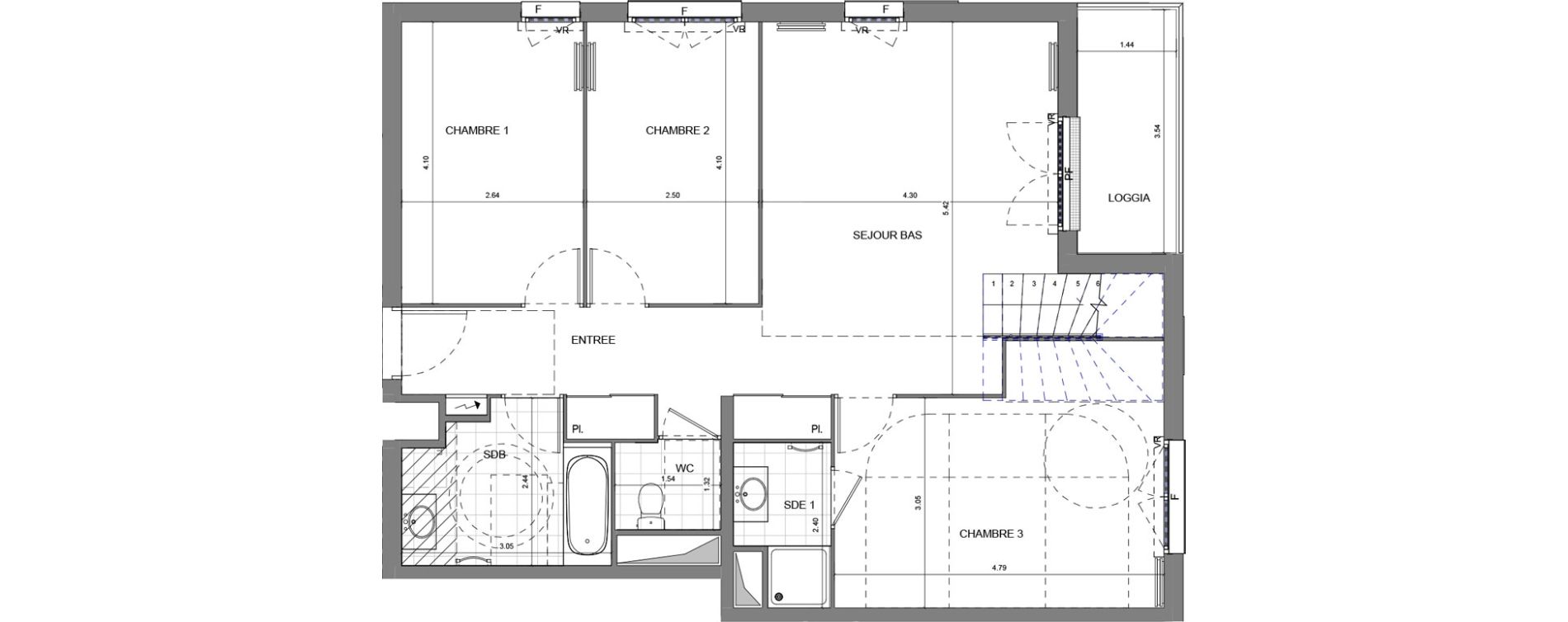 Duplex T5 de 137,58 m2 &agrave; Massy Vilgenis