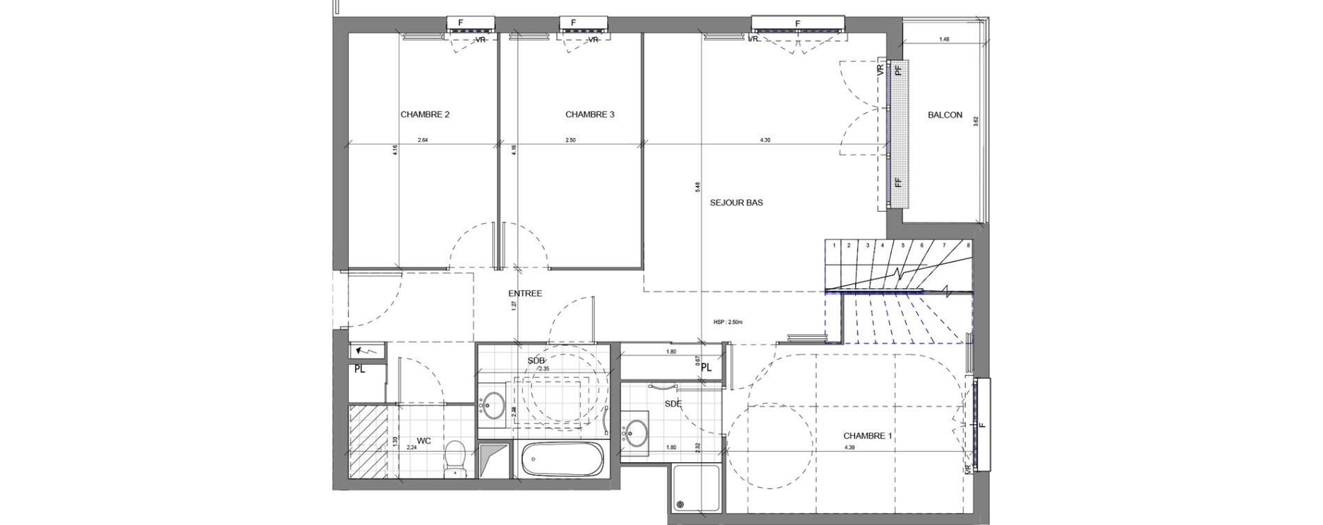 Duplex T5 de 138,28 m2 &agrave; Massy Vilgenis