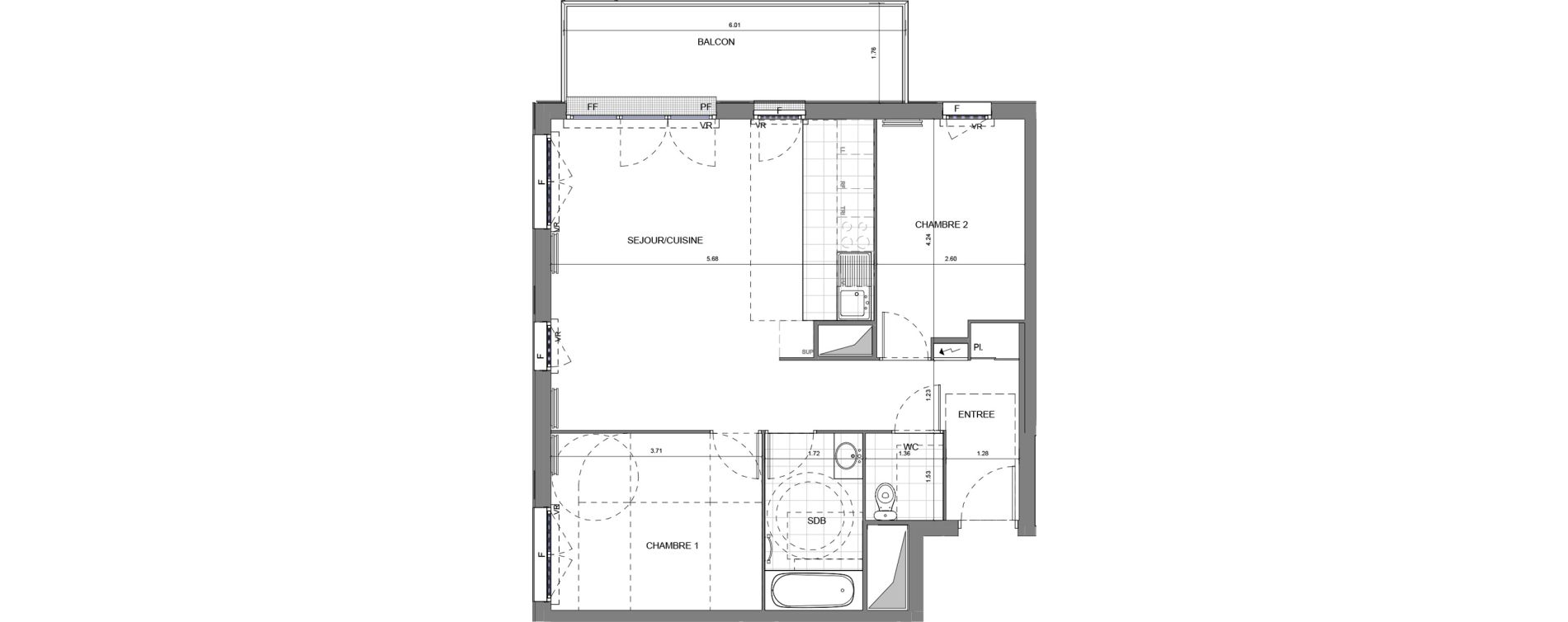 Appartement T3 de 64,99 m2 &agrave; Massy Vilgenis