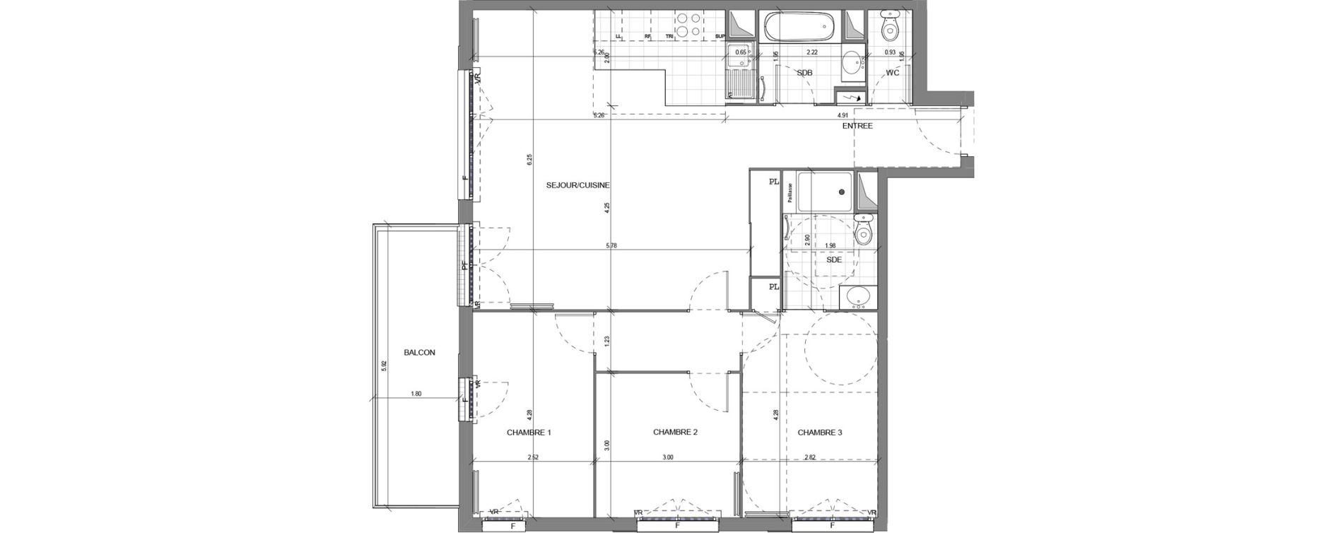 Appartement T4 de 89,41 m2 &agrave; Massy Vilgenis